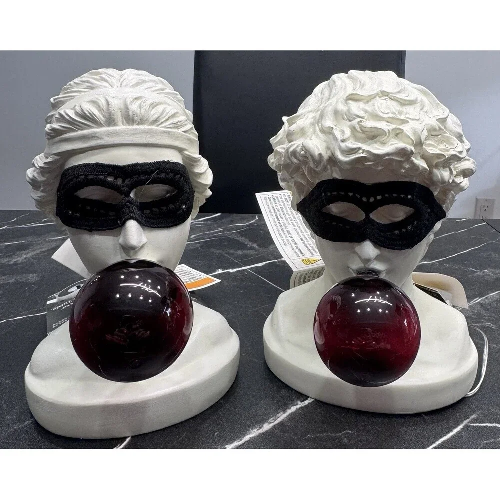 Ashland Light Up Bubble Gum Bust Sculptures 7.5 Set of 2 BNWT Fantasy - Picture 3 of 9